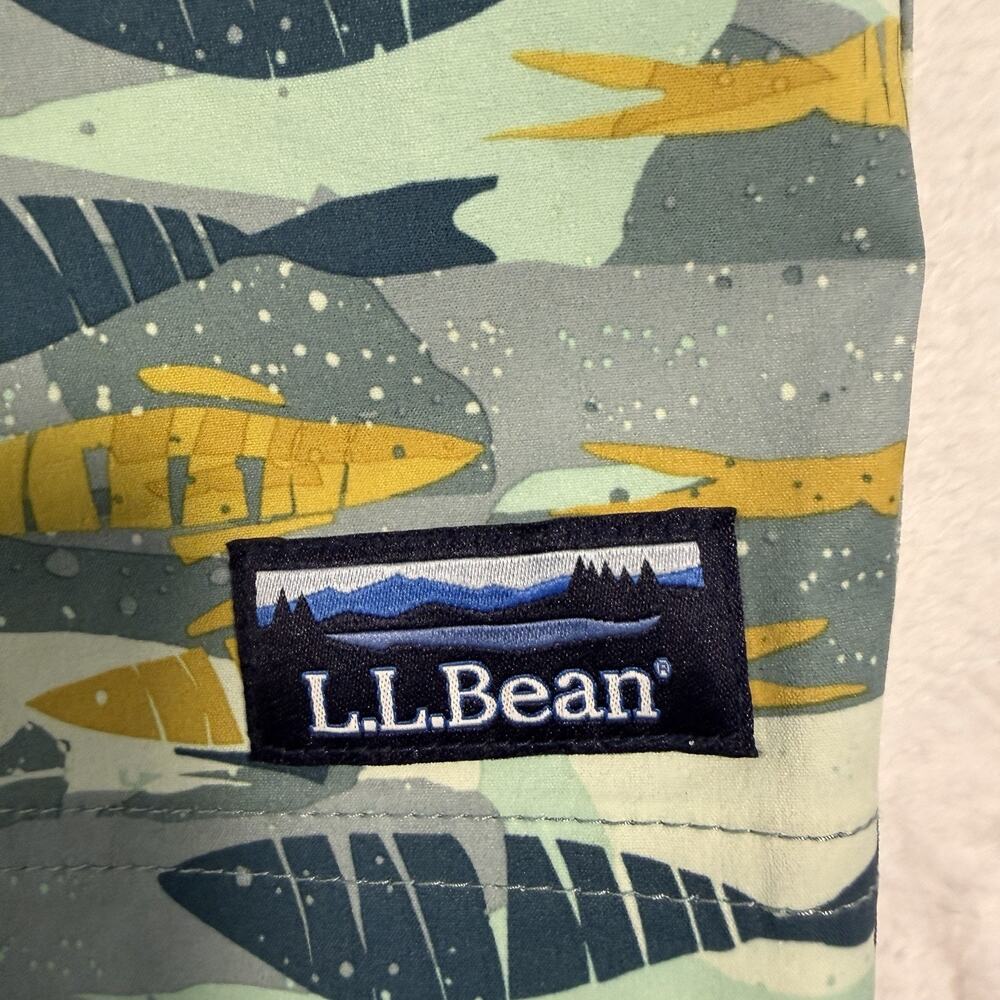 NWT LL Bean Mens L Vacationland Stretch Lined Board Swim Trunks Fishing - Picture 6 of 6